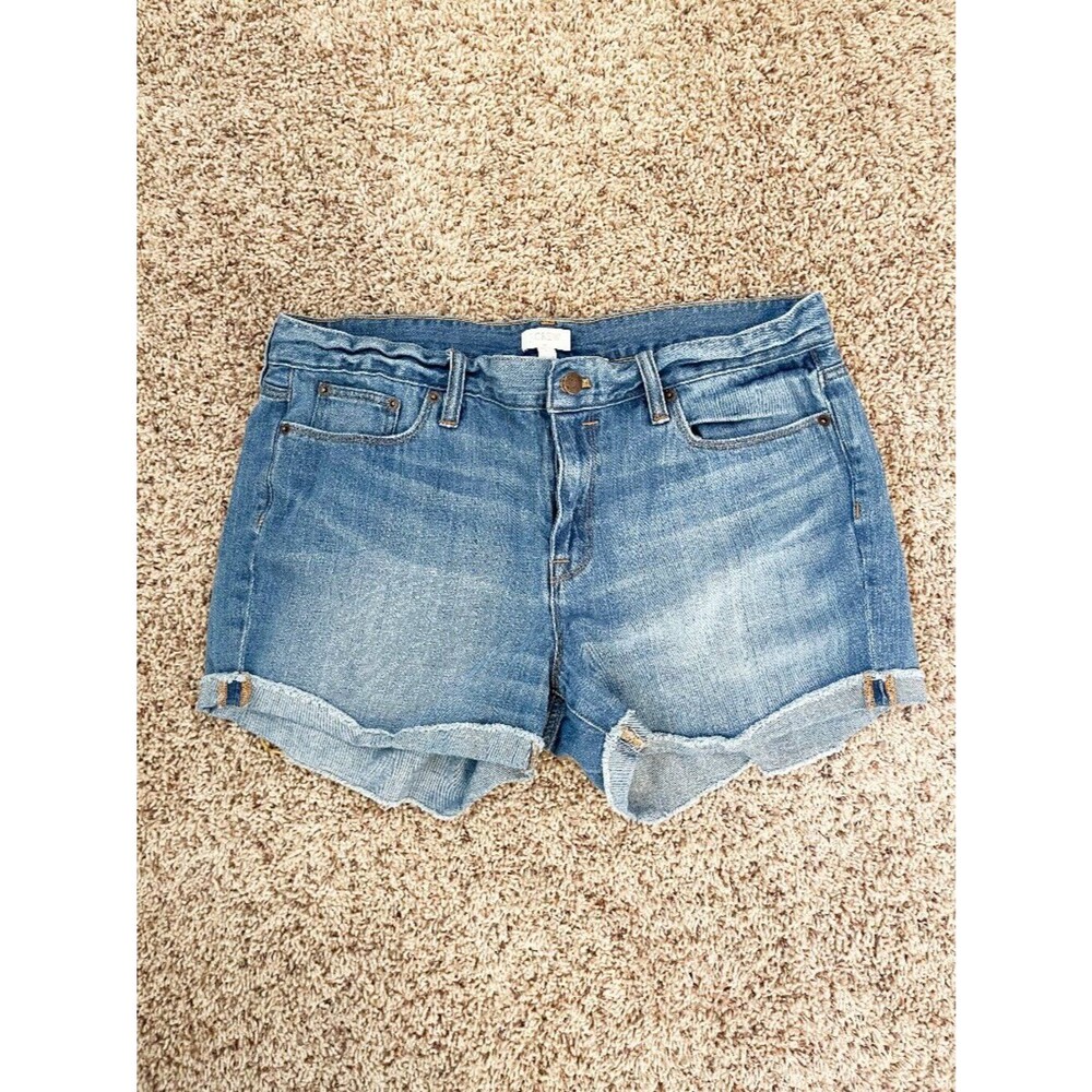 J.Crew Denim Cutoff Shorts Size 31 Light Wash Mid Rise Cuffed Jean Shorts